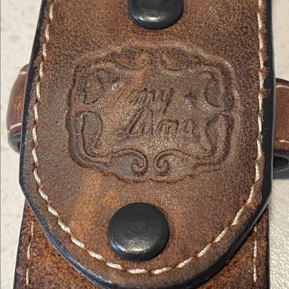 Tony Lama Belt Laced Edge Leather Rodeo Cowboy Western Faded Sz 40